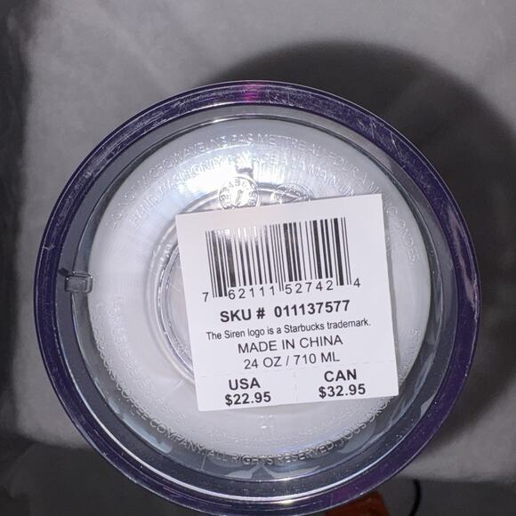 Starbucks 2022 HOLIDAY MERMAID Iridescent Siren Cold Cup 24 oz Tumbler Venti EUC - Picture 7 of 7